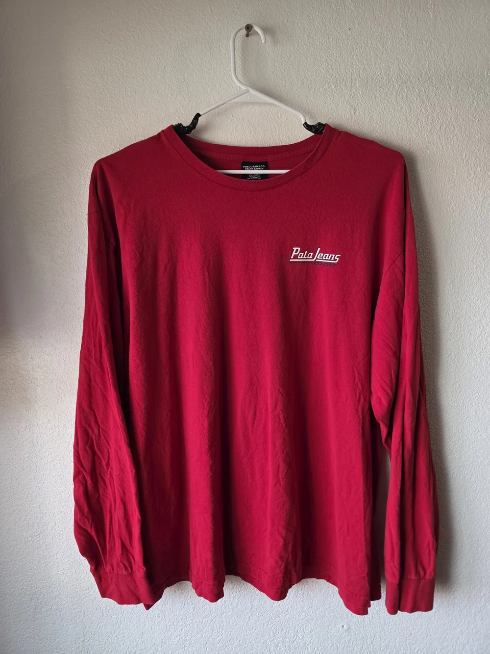 Polo by Ralph Lauren Bright Red Crewneck Long Sleeve Tee